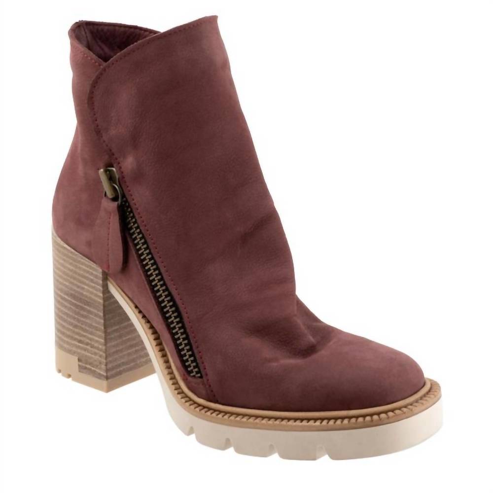 NEW BUENO women's elliot ankle boots in dark wine